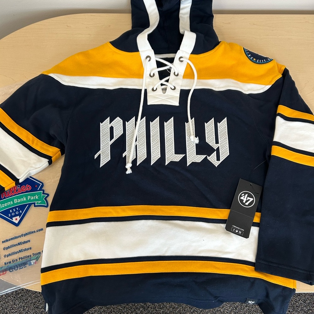 47 Men's Philly Hoodie - Navy and Gold